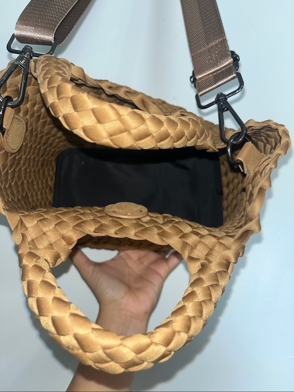 Parker and Hyde Camel Woven small Tote Bag - Picture 7 of 10